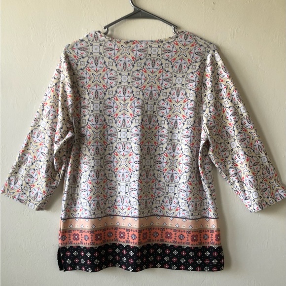 BON WORTH Womens Tunic Top Size XSP 3/4 Sleeve Semi Loose Side Slits - Picture 8 of 9